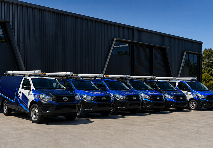 Fleet of Strathfield Blocked Drains plumbing vans