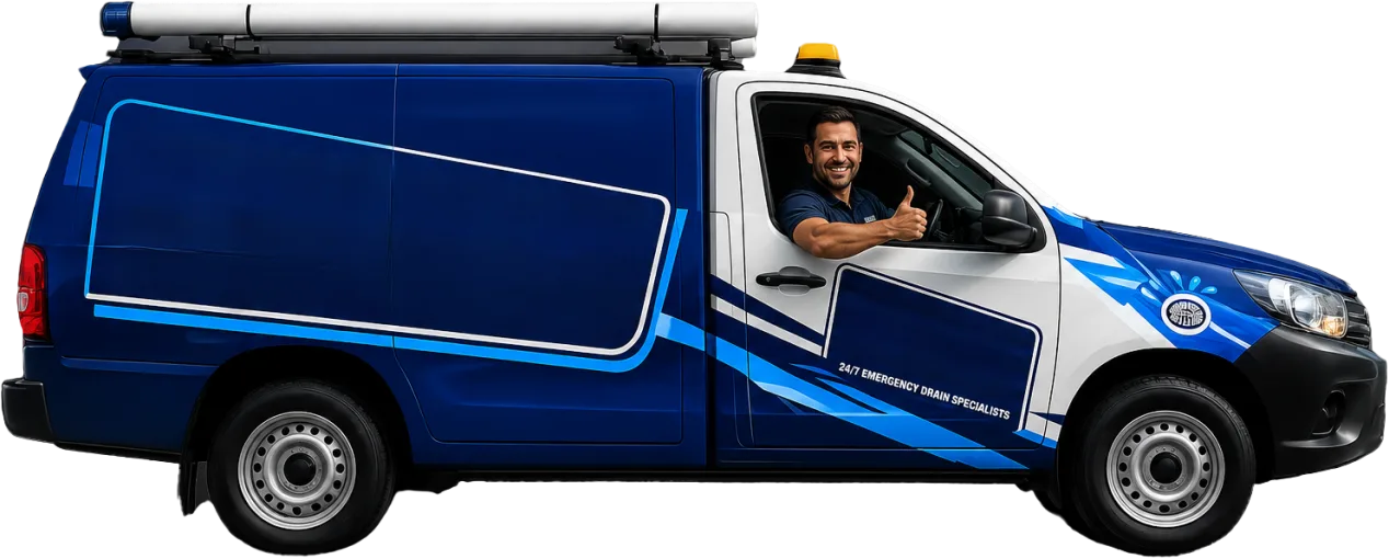 Our drain service van out on a Strathfield job
