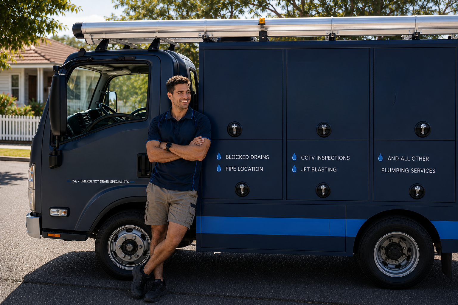 Plumber with Strathfield Blocked Drains van